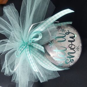 🆕 Handmade Christmas Plastic Bulb, Ornament or Gift "Let It Snow" NEW